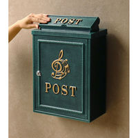 MOJYU ミュージカルノート 鋳物壁掛けポスト グリーン 1台（直送品）