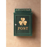 MOJYU クローバー 鋳物壁掛けポスト グリーン 1台（直送品）