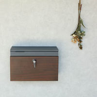 MOJYU クレオ 壁掛けポスト グレー/ブラウン木目 1台（直送品）