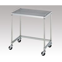 PCテーブル 導電ナイロンキャスター (SUS304・パンチング棚一段・導電ナイロン車仕様) 750×450×750 3-1546-02（直送品）