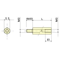 廣杉計器 ナイロンスペーサー(六角) BSN-330 1セット(50個)（直送品）
