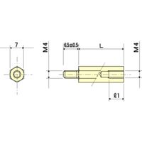 廣杉計器 ナイロンスペーサー(六角) BSN-410 1セット(50個)（直送品）