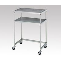 PCテーブル 導電ナイロンキャスター (SUS304・パンチング棚二段・導電ナイロン車仕様) 750×450×1000 3-1546-04（直送品）