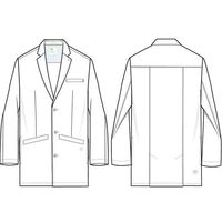 THE WHITE COAT メンズ白衣(プロフェッショナルシリーズ) S相当 5103-36 1枚（直送品）