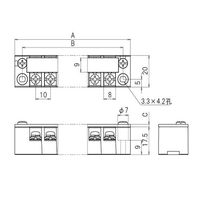サトーパーツ 2列型 中継用ネジ式端子台 3極 300Vー15A ML-1-3P 1個 63-3154-25（直送品）