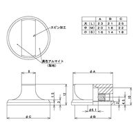 サトーパーツ つまみ Φ20 黒 シルバー(アルミ) シャフト径Φ6用 K-37-M 1個 63-3159-29（直送品）