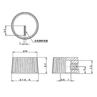 サトーパーツ つまみ Φ15.5 黒 指示線あり シャフト径Φ6用 K-2605 1個 63-3146-81（直送品）