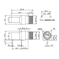 サトーパーツ ヒューズホルダー バヨネット式プリント基板用 250Vー10A 適合サイズ:Φ5.2×20mm F-105 1個（直送品）