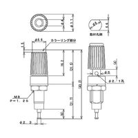 サトーパーツ 絶縁ターミナル 4mm 取付孔Φ8mm×6.6mm リング色:オレンジ T-45-OR 1個 63-3148-06（直送品）