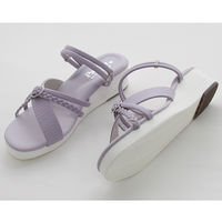 ティティメディカル 三つ編みハート2WAYサンダル パープル L(23.5~24.0cm) 106833 1足 62-9235-12（直送品）