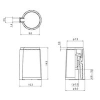 サトーパーツ つまみ 10.3mm 黒 キャップ:青 シャフト径Φ3用 K-300-BL 1個 63-3036-51（直送品）