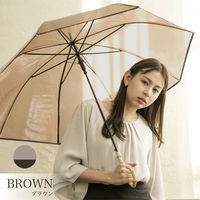 ラクスルクラフツ NT バンブーカラービニールジャンプ傘(ブラウン) 43080001 1セット(3本)（直送品）