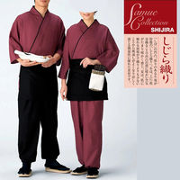 WASOO 作務衣・上着 しじら織・あずき L SJ-4915 1枚（直送品）