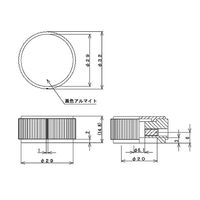 サトーパーツ つまみ Φ29 黒 シルバー(アルミ) 指示線:黒 シャフト径Φ6用 K-52-KE-1 1個 63-3146-87（直送品）
