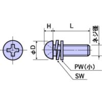 廣杉計器 ステンレス セットナベ小ネジ(SW・PW(小)付) U-0410-S1 1セット(50個)（直送品）