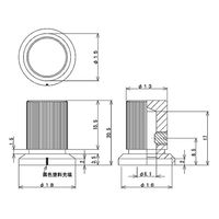 サトーパーツ つまみ Φ18 シルバー(アルミ) 指示線あり シャフト径Φ6用 K-10 1個 63-3146-59（直送品）