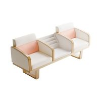 アズワン 産婦人科ロビーチェア モジュレックス ホワイト×ピンク 7-9903-08 1台（直送品）