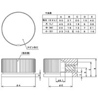 サトーパーツ つまみ Φ50 シルバー(アルミ) シャフト径Φ6用 K-59-EXL-AG 1個 63-3146-93（直送品）