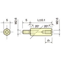 廣杉計器 黄銅 スペーサー(六角) BSB-2620E 1セット(50個)（直送品）