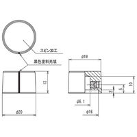 サトーパーツ つまみ Φ20 シルバー(アルミ) シャフト径Φ6用 K-5475-S 1個 63-3085-29（直送品）