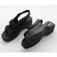 ティティメディカル キルティングエアーソールサンダル ブラック S(21.5~22.0cm) 17631 1足 62-9235-46（直送品）