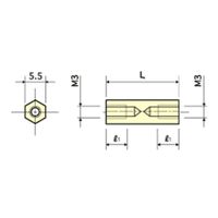 廣杉計器 ナイロンスペーサー(六角) ASN-305 1セット(50個)（直送品）