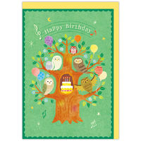 日本ホールマーク 日本HM お誕生祝いオルゴールカード フクロウ 845940 1セット(1枚×6)（直送品）