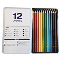 アイエス 缶入り色鉛筆 12色 IS-CP12 1セット(1個×10)（直送品）