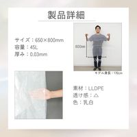 (株)ジャストタイム二十四 45L 0.03mm ポリ袋 半透明 600枚 4530L-W 1箱(10枚×60冊)（直送品）