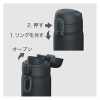 ピーコック魔法瓶 水筒 600ml ステンレス ワンタッチ 保温 保冷 ホワイト 395291 1個（直送品）