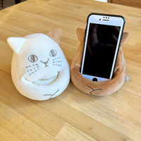 ティーライフ スマホスタンド にゃふにゃふ 携帯スタンド アイボリー 455473 1個（直送品）
