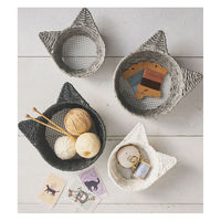 ちどり産業 小物入れ ねこかご M ペーパー 直径20×高さ8cm ブラック 489881 1個（直送品）