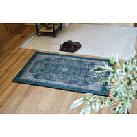 ケーアイジャパン 玄関マット 50×80 cm エルヴァン インテリアマット 室内 すべり止め付き ネイビー 489894 1個（直送品）