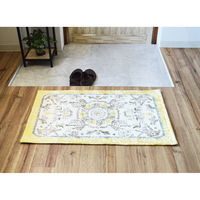 ケーアイジャパン 玄関マット 50×80 cm エルヴァン インテリアマット 室内 すべり止め付き イエロー 489896 1個（直送品）