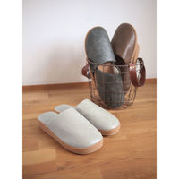 ティーライフ スリッパ Piede PU 厚底ソールスリッパ Mサイズ Lサイズ ブラック(L) 410187 1個（直送品）