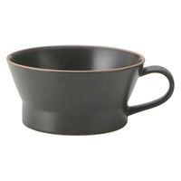 丸利玉樹利喜蔵商店 スープカップ エッジライン 持ち手付き 陶器 食器 ブラック 288106 1個（直送品）