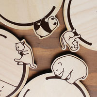 ヤマト工芸 コースター 木製 動物 リング 合板 コップ敷き 日本製 パンダ 292863 1個（直送品）