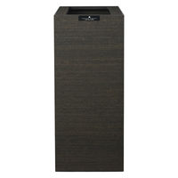 橋本達之助工芸 ゴミ箱 バスク 木製 スリム カバー付き 8.5L ブラック 297559 1個（直送品）