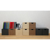 橋本達之助工芸 収納ボックス ミニ収納BOX バスク BOSK 卓上 収納 引出 ブラウン 307441 1個（直送品）