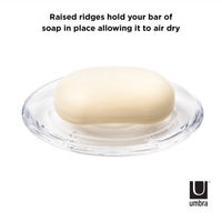 アントレックス umbra アンブラ ドロップレット ソープディッシュ ソープトレー 石鹸置き 石鹸皿 クリア 356597 1個（直送品）