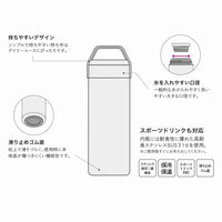 逸品社 水筒 500ml ステンレス スクリュー STOS 取っ手付き ベージュ 397847 1個（直送品）