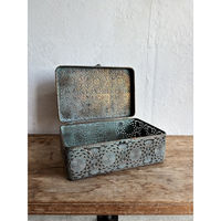 SOW 収納ボックス アンクブリキボックス M 小物入れ ふた付き 幅30.5×奥行20×高さ12cm 486132 1個（直送品）