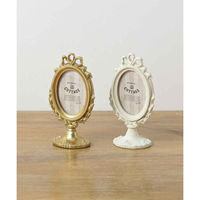 東京かんかん フォトフレーム フォトスタンド オーバル レジン ホワイト 487217 1個（直送品）