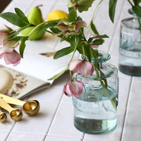 SOW 花瓶 VALENCIA リサイクルガラスフラワーベース SIETE クリア 492762 1個（直送品）