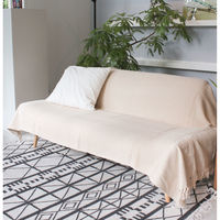 キーストーン マルチカバー コットンスロー ウェーブ 140×200cm ナチュラル 401262 1個（直送品）