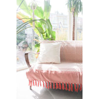 キーストーン マルチカバー コットンスロー フラワー 140×200cm ピンク 400460 1個（直送品）