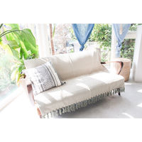 キーストーン マルチカバー コットンスロー フラワー 140×200cm オリーブ 400459 1個（直送品）