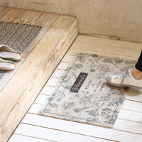 SOW 玄関マット ふかふかテラスマット 75×45cm ボタニカル 485204 1個（直送品）