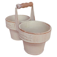 アビテ プランター シャルール・ツインポット アイボリー 395110 1個（直送品）