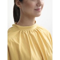 ウェーブ エプロン 無地 袖シャーリング割烹着 COCOWALK イエロー 412168 1個（直送品）